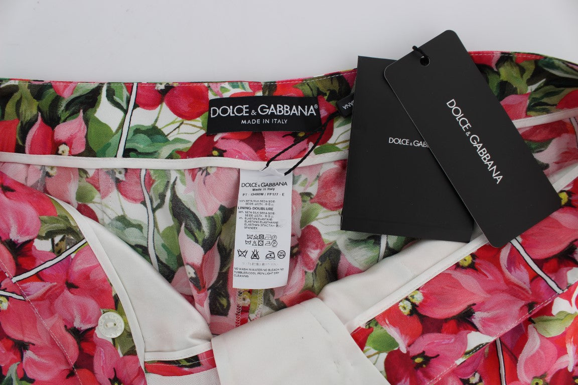 Dolce & Gabbana Multicolor Floral Knie Capris Shorts Hosen