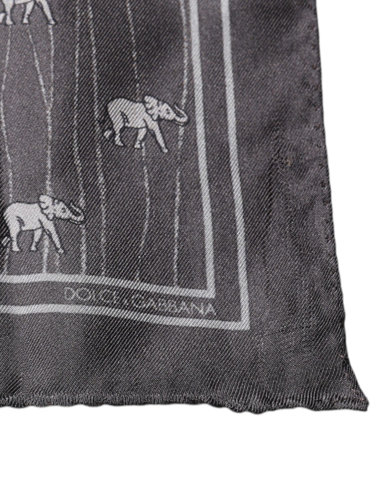 Dolce & Gabbana Brauner Elefant Fantasy Taschentuchschal