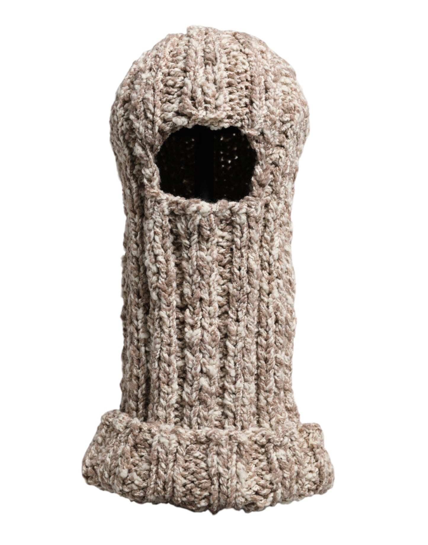 Dolce & Gabbana Beige Wolle gestrickt Skimaske Balaclava Hut