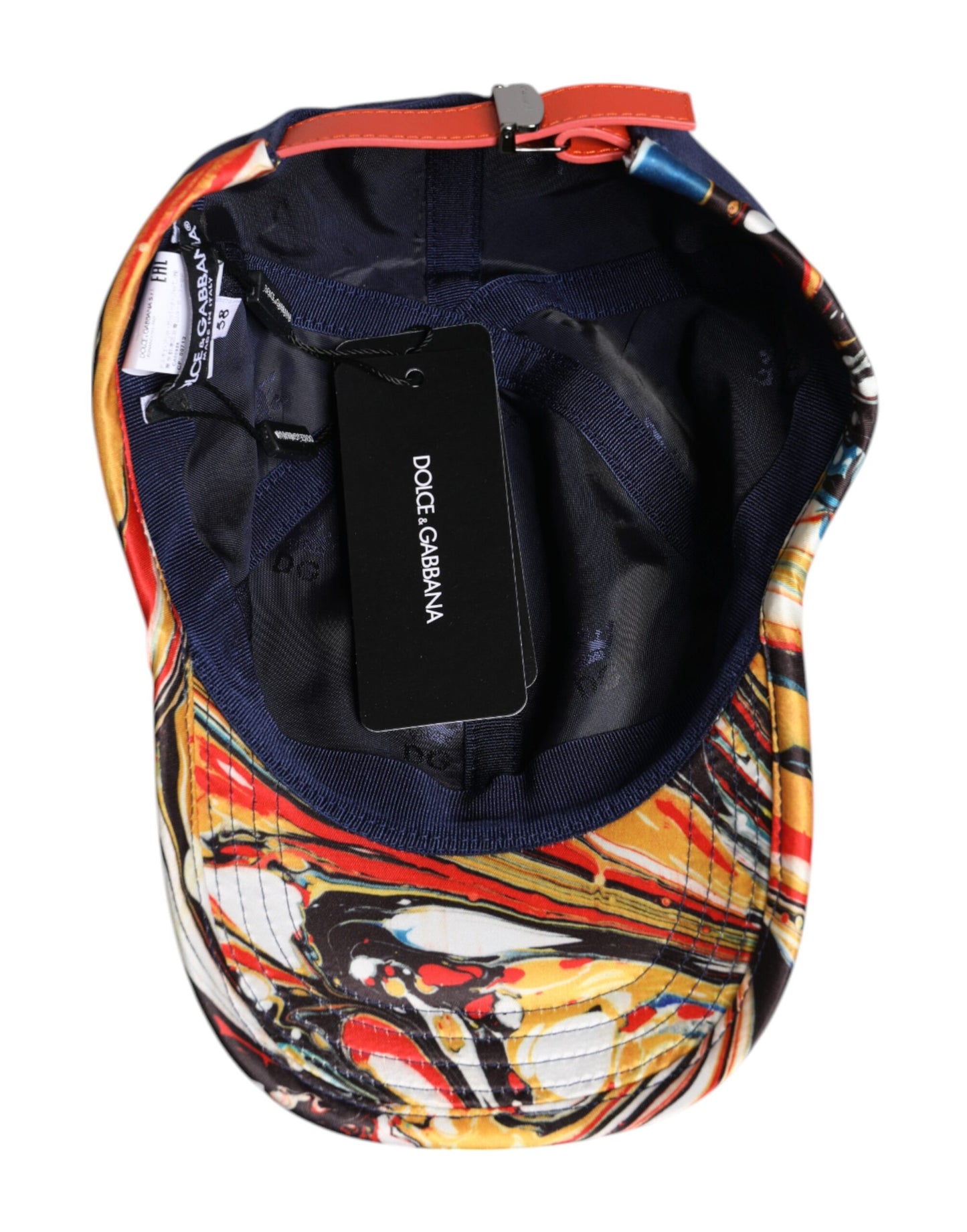 Dolce & Gabbana Baseballkappe aus blauer Baumwolle mit 6 Feldern