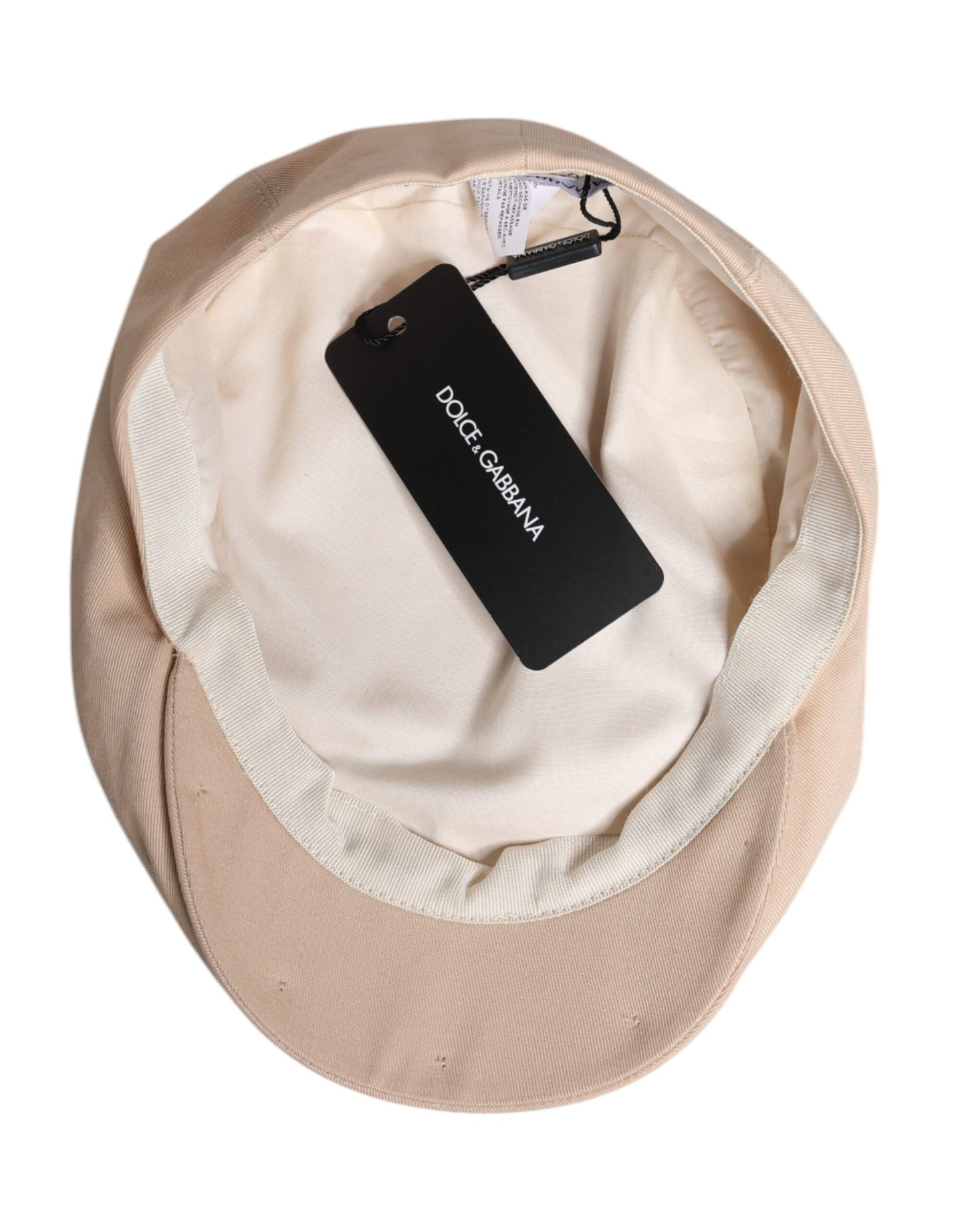 Dolce & Gabbana Beige Baumwolle Newsboy Capello Cabbie Hut