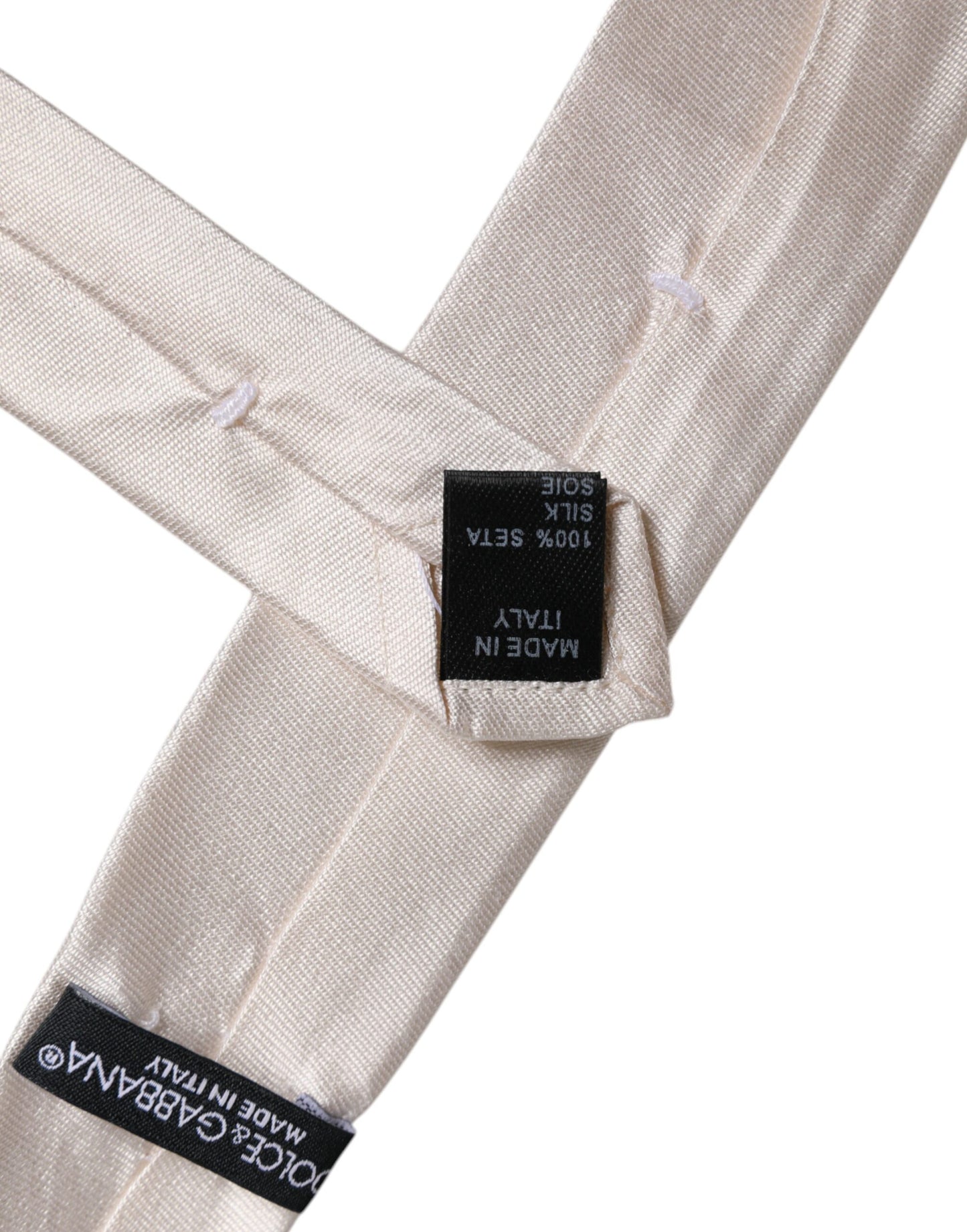 Dolce & Gabbana Weiße Seidenkrawatte, verstellbar