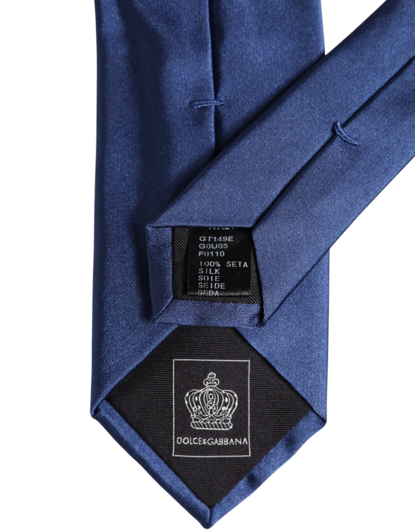 Dolce & Gabbana Blaue Seidenkrawatte einstellbar Krawatte