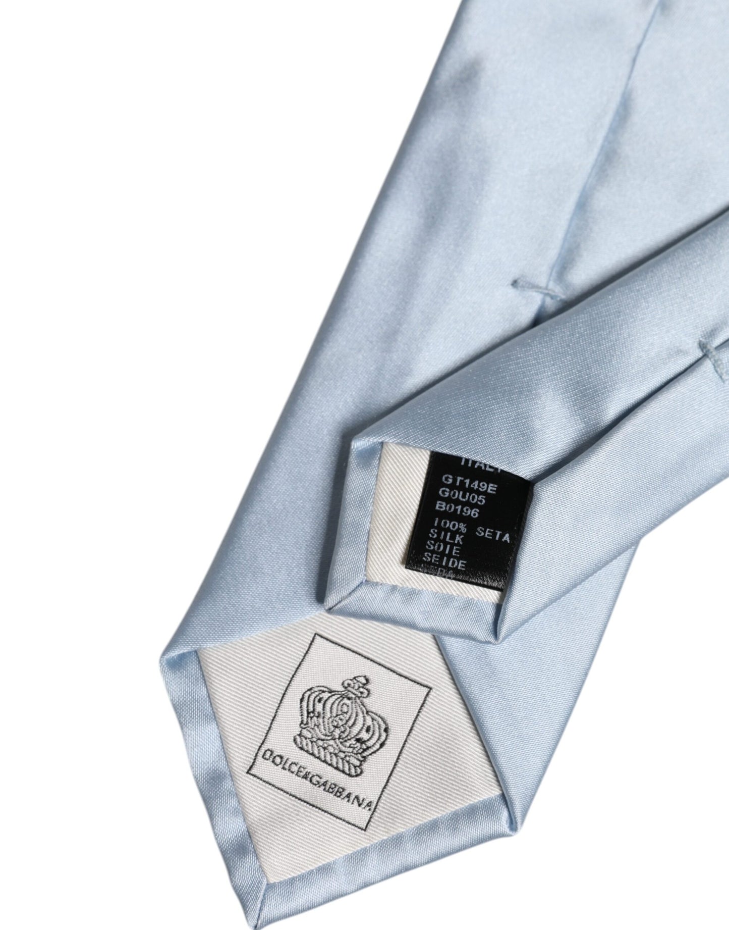 Dolce & Gabbana Hellblaue Seidenkrawatte, verstellbar