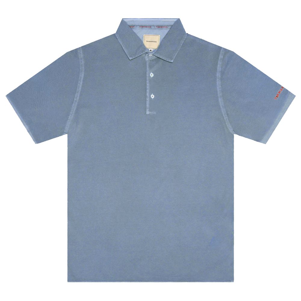 Tramarossa Hellblaues Baumwoll-Poloshirt für Männer