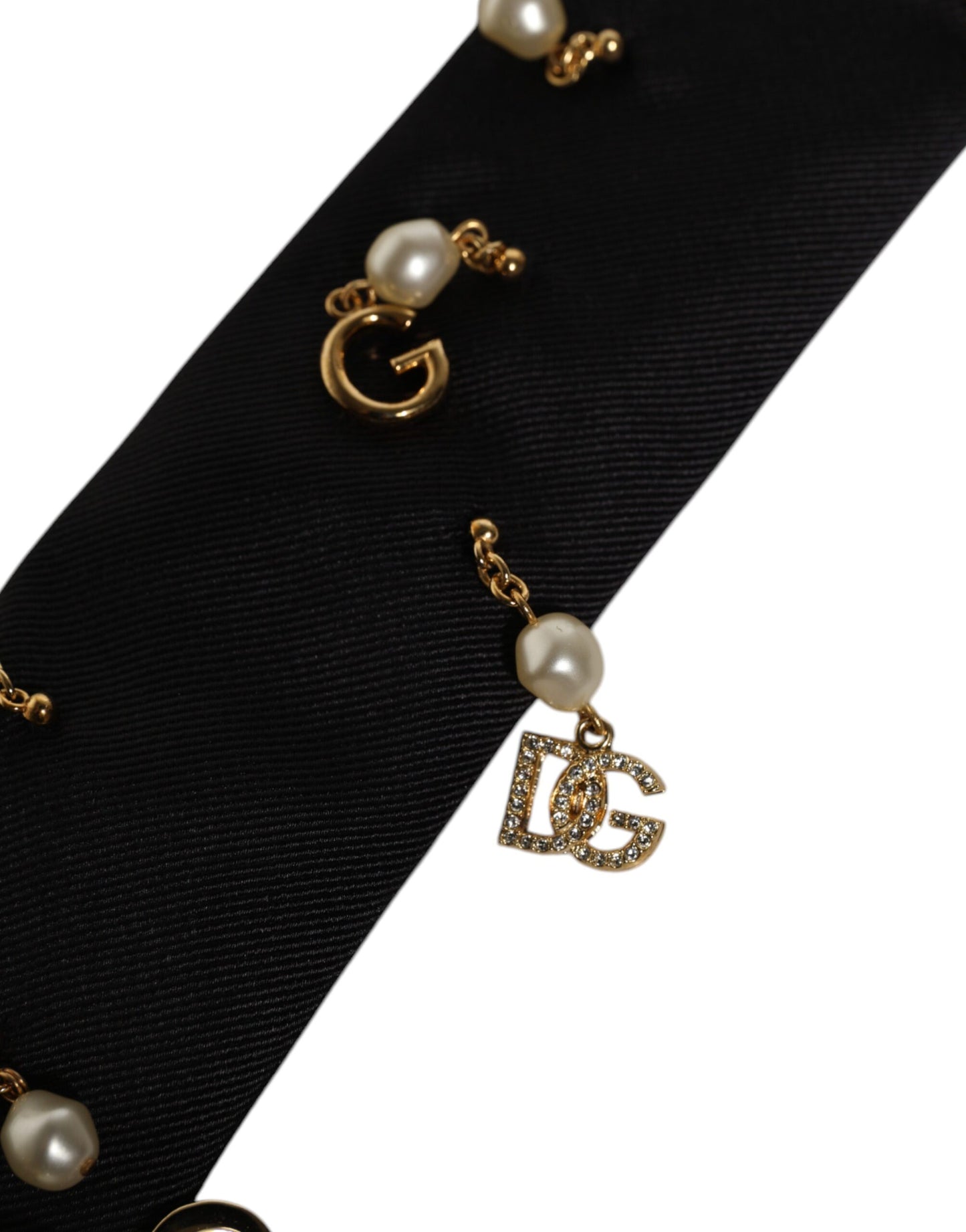 Dolce & Gabbana Schwarze verstellbare Krawatte mit Logo-Verzierung