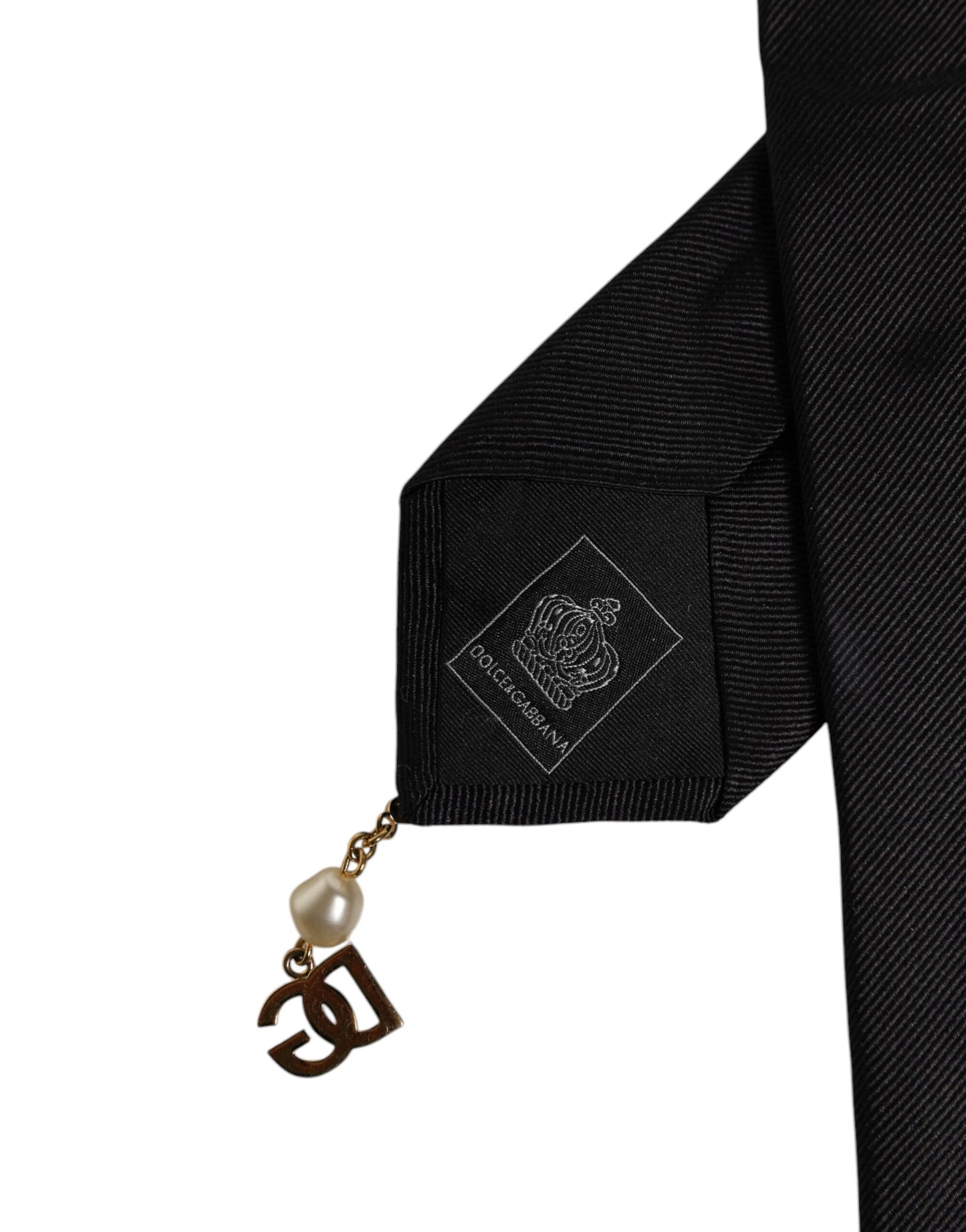 Dolce & Gabbana Schwarze verstellbare Krawatte mit Logo-Verzierung