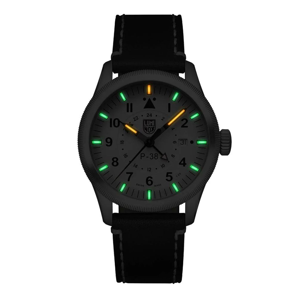 Luminox Schwarze Lederuhr