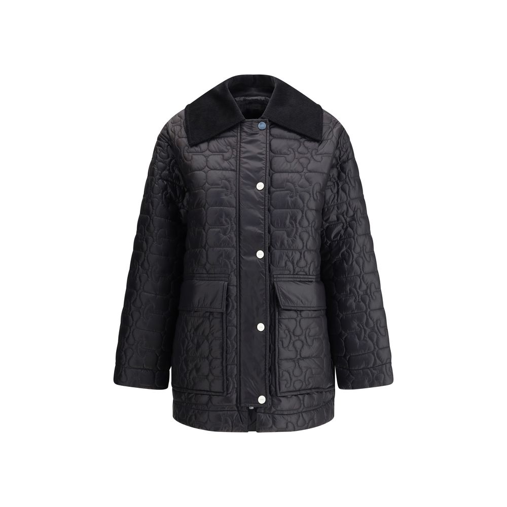 Ganni Glänzende Oberfläche Daunenjacke