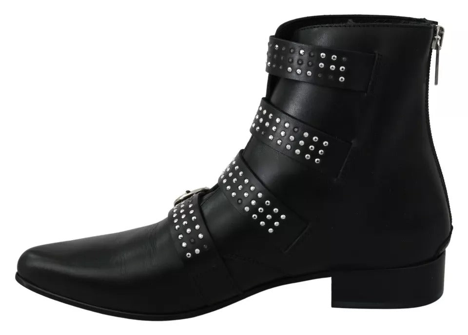 Dondup Schwarz Mode geschnallt Reißverschluss Stiefeletten Schuhe