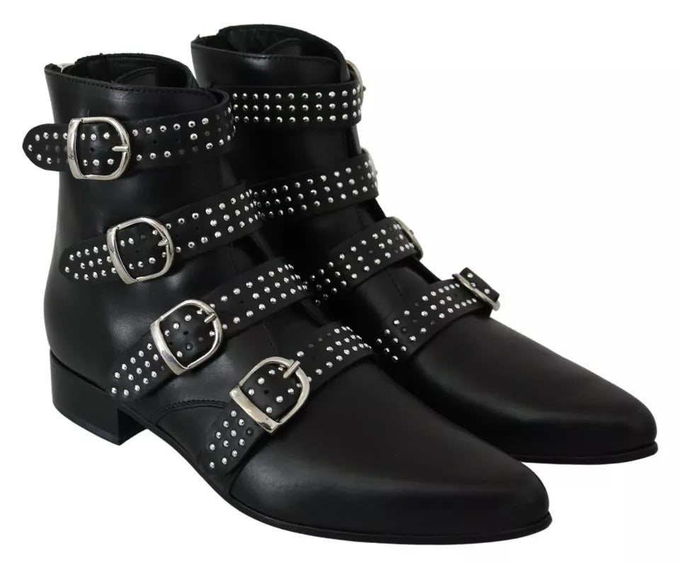 Dondup Schwarz Mode geschnallt Reißverschluss Stiefeletten Schuhe