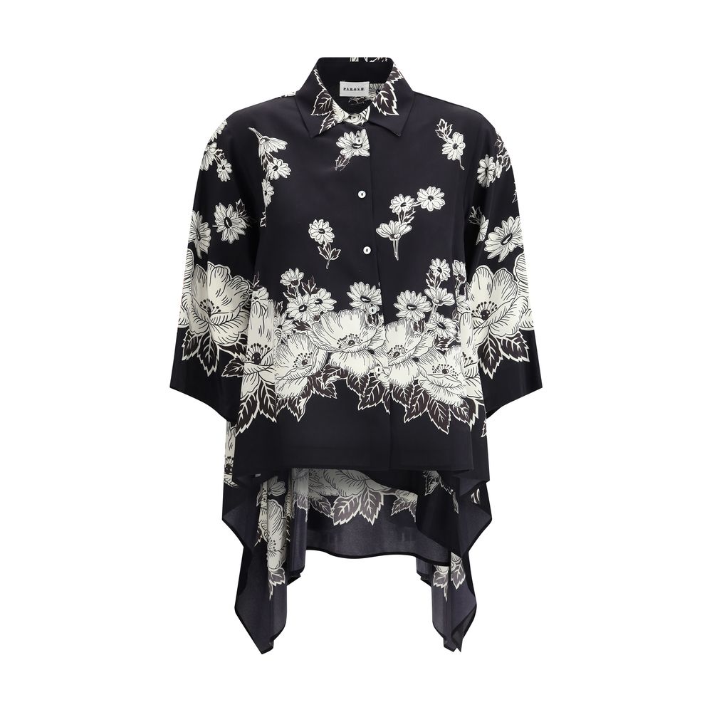 P.A.R.O.S.H. Asymmetrisches Hemd mit Blumendruck
