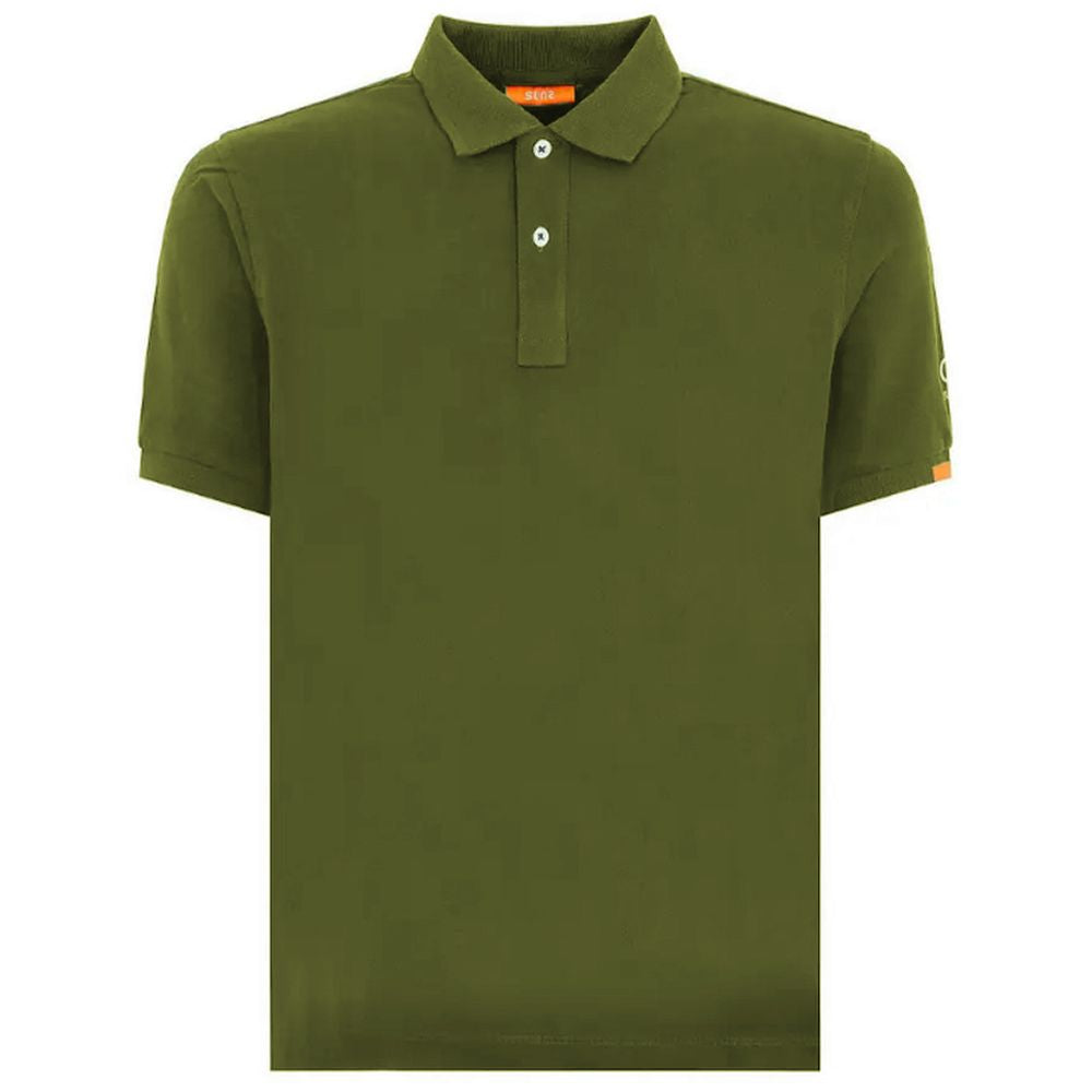 Suns Grünes Baumwoll-Poloshirt