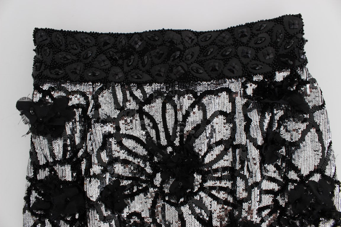 Dolce & Gabbana Schwarze Mini-Shorts mit Kristallpailletten