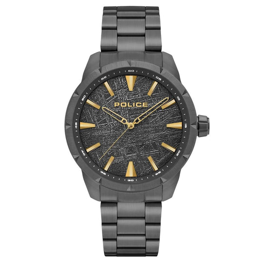 Police Schwarze Edelstahl-Dress-Uhr