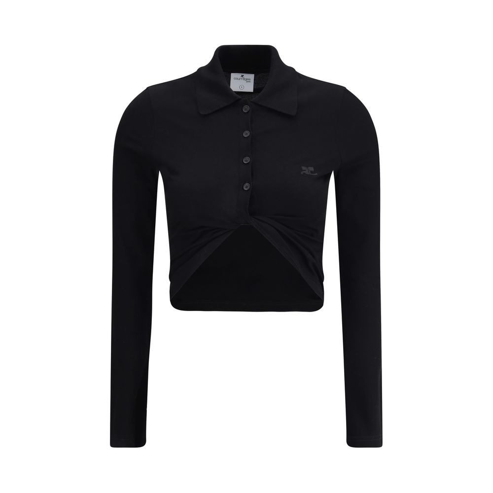 Courrèges Polo mit gedrehtem Detail