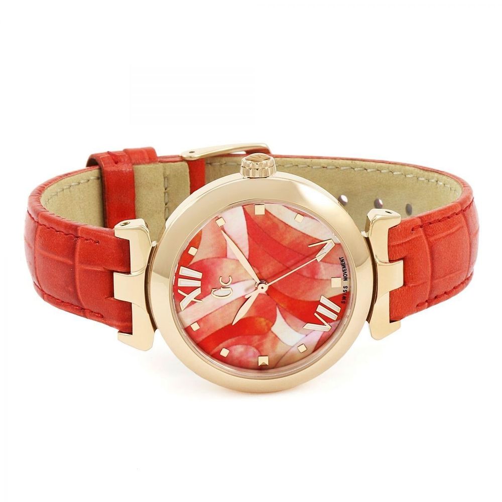 GC Orangefarbene Lederuhr
