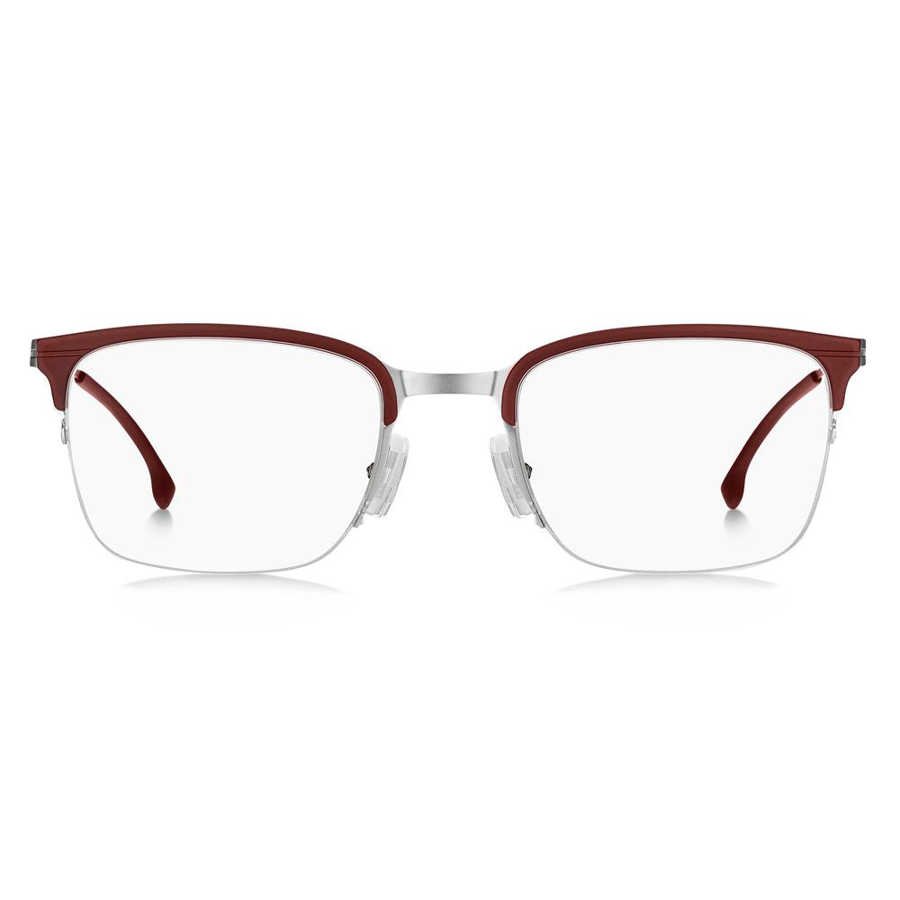 Hugo Boss Burgunderfarbene Metallbrille (Rahmen)