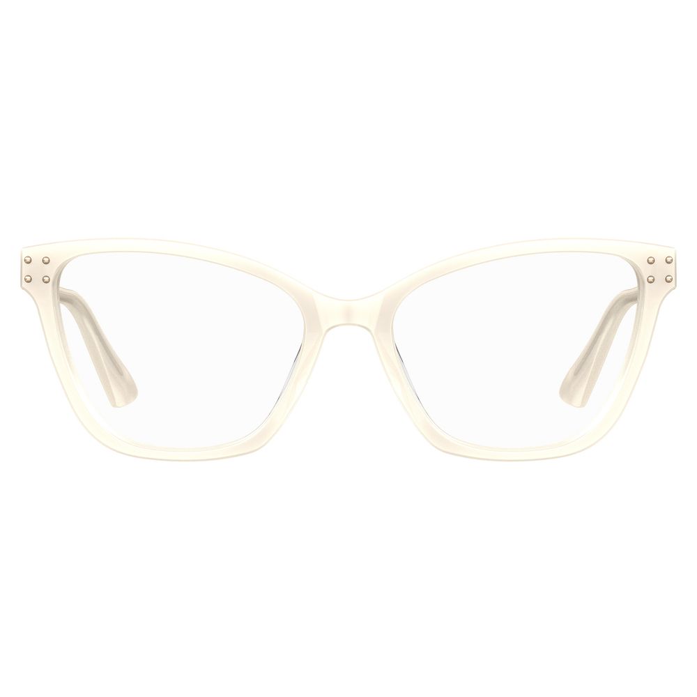 Moschino Cremefarbene Acetat-Rahmen