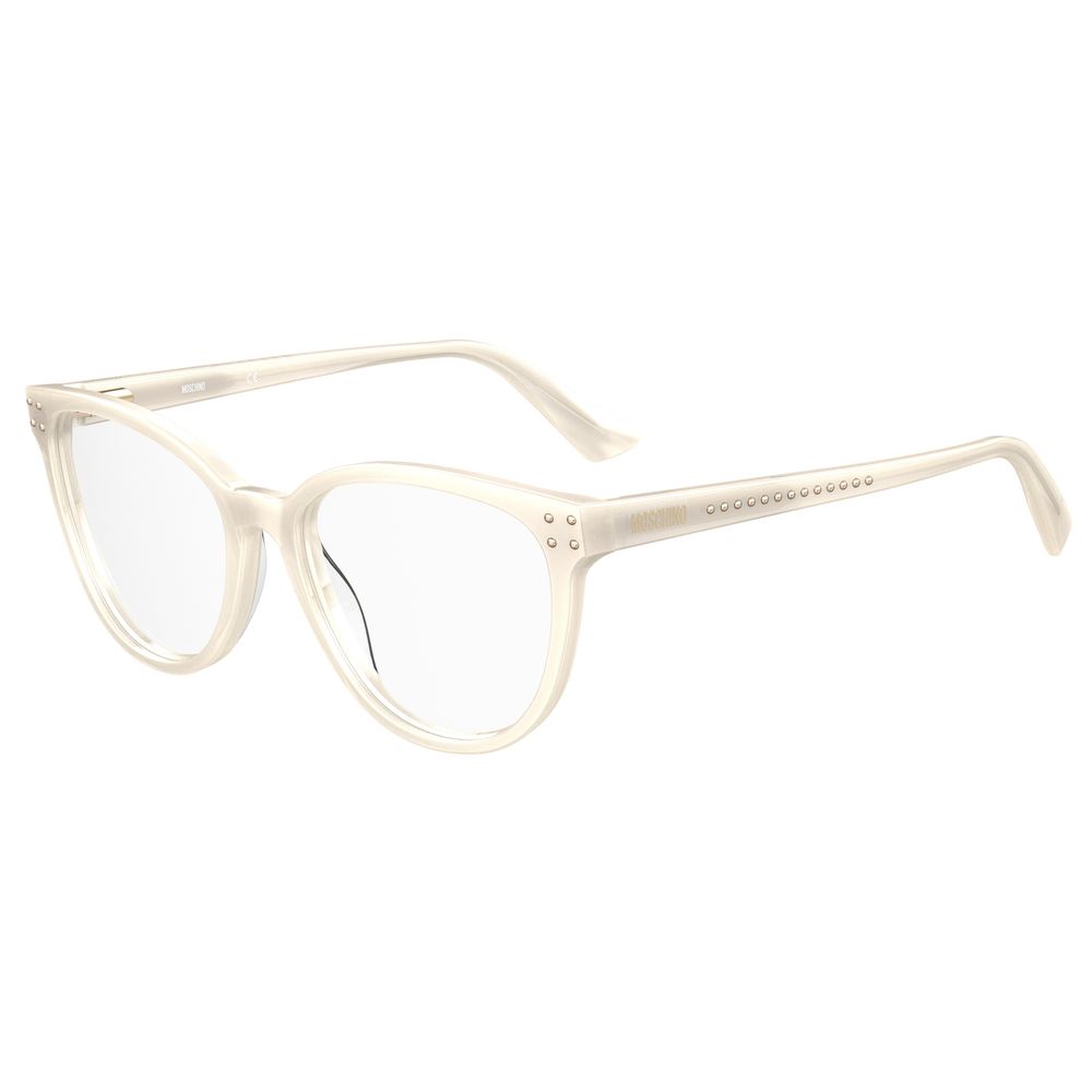 Moschino Cremefarbene Acetat-Rahmen