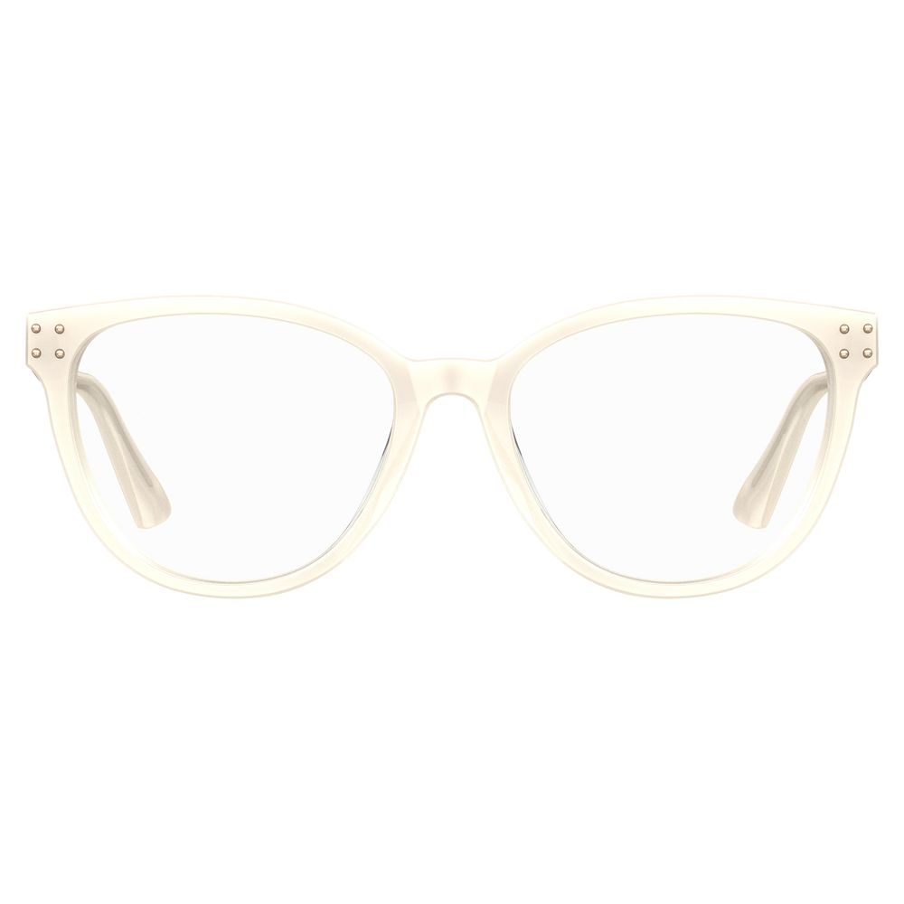Moschino Cremefarbene Acetat-Rahmen