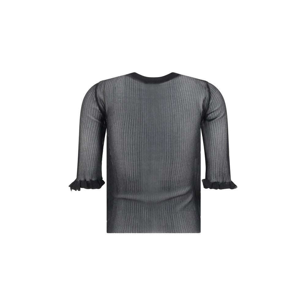 Ganni Transparentes Jacquard-Top