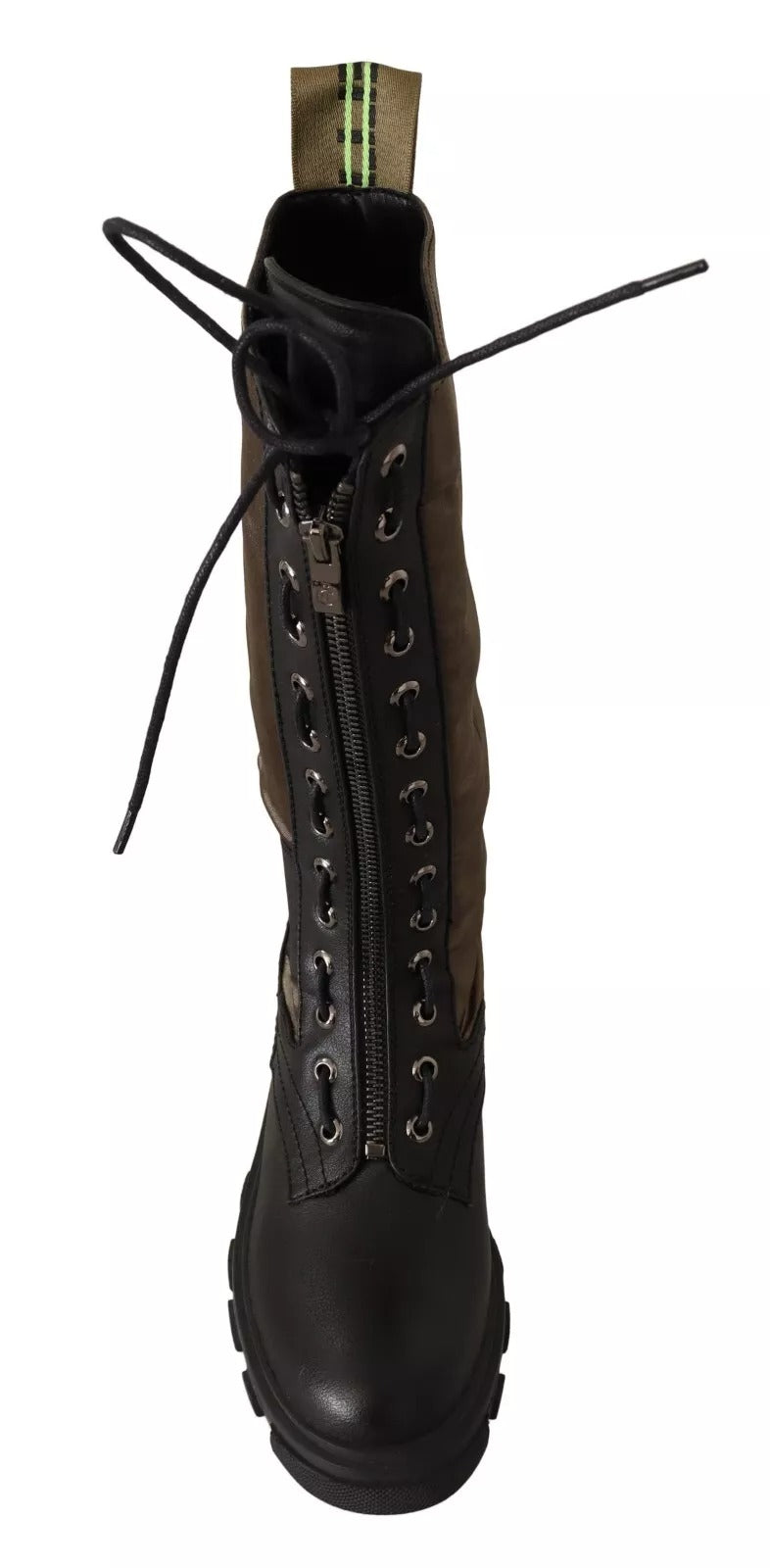 Gaelle Schwarz Grün Hohe Kampfstiefel Schnürschuhe Militärschuhe