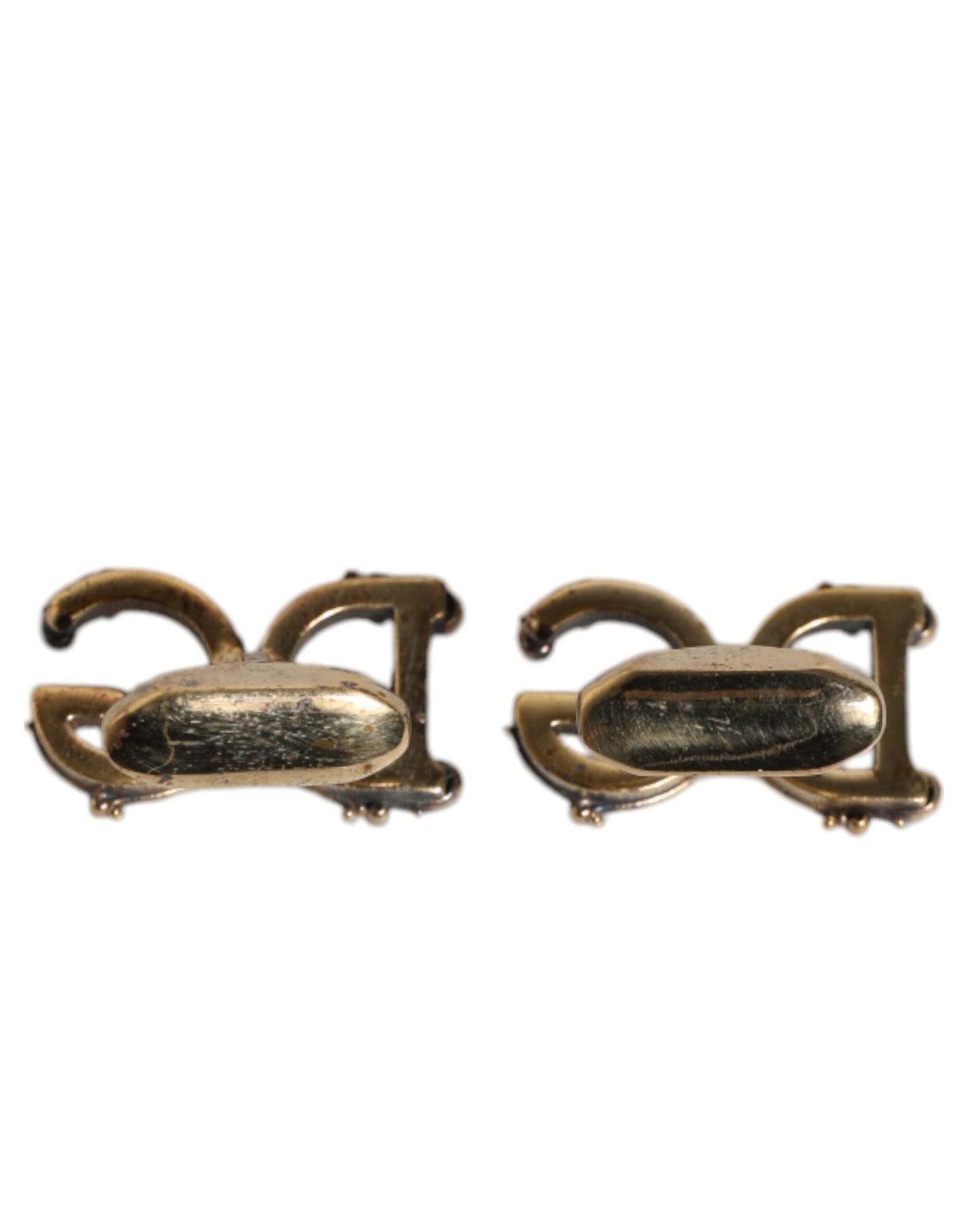 Dolce & Gabbana Goldfarbener 925 Sterling Silber DG Logo Manschettenknopf
