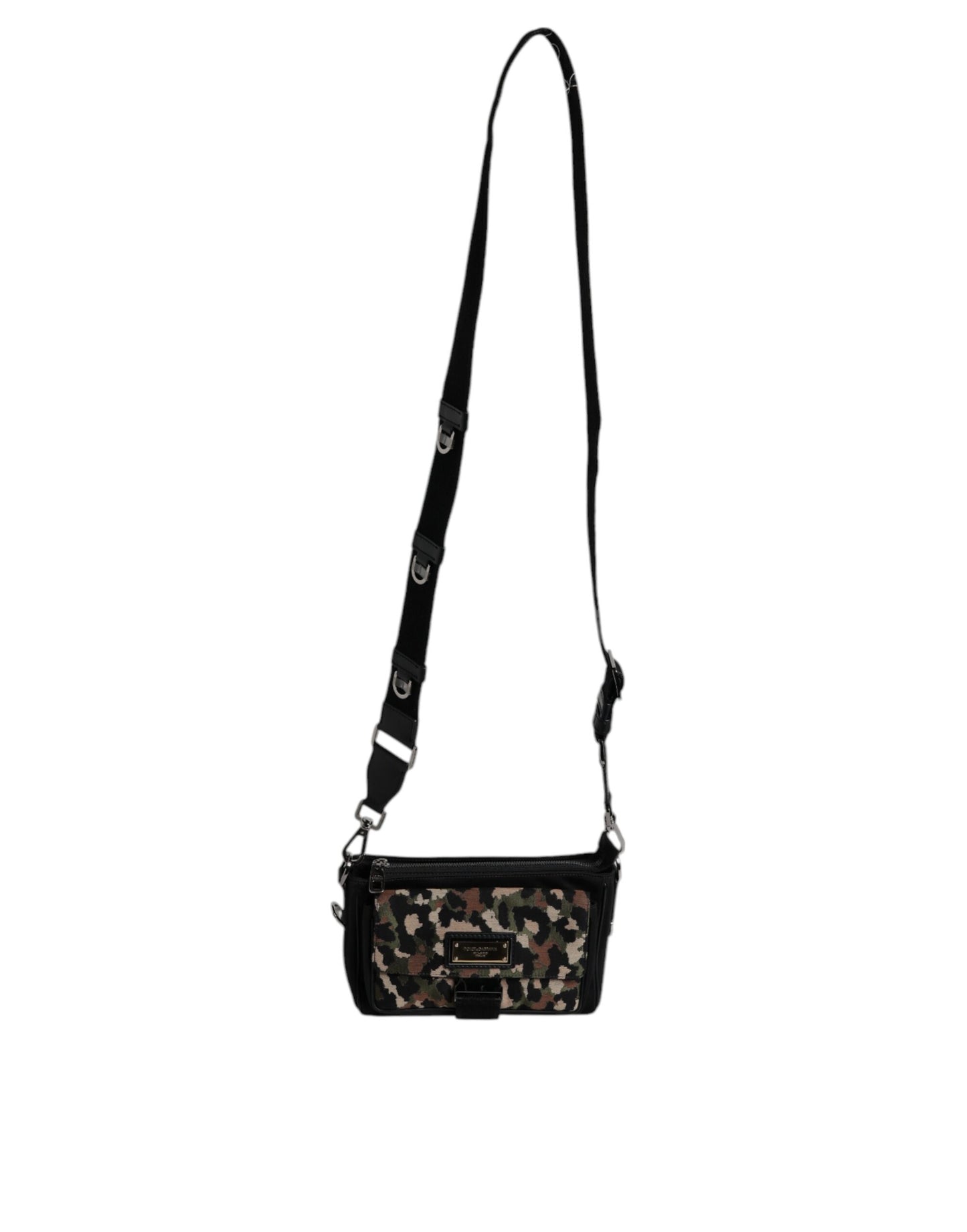 Dolce & Gabbana Multicolor Leopard Jacquard Crossbody Tasche