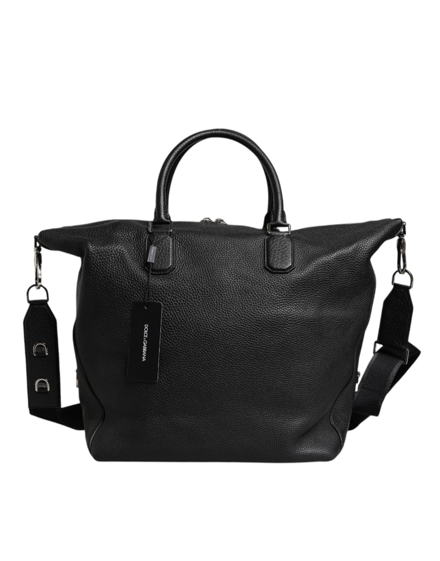 Dolce & Gabbana Schwarze Kalbslederhandtasche Duffle Bag
