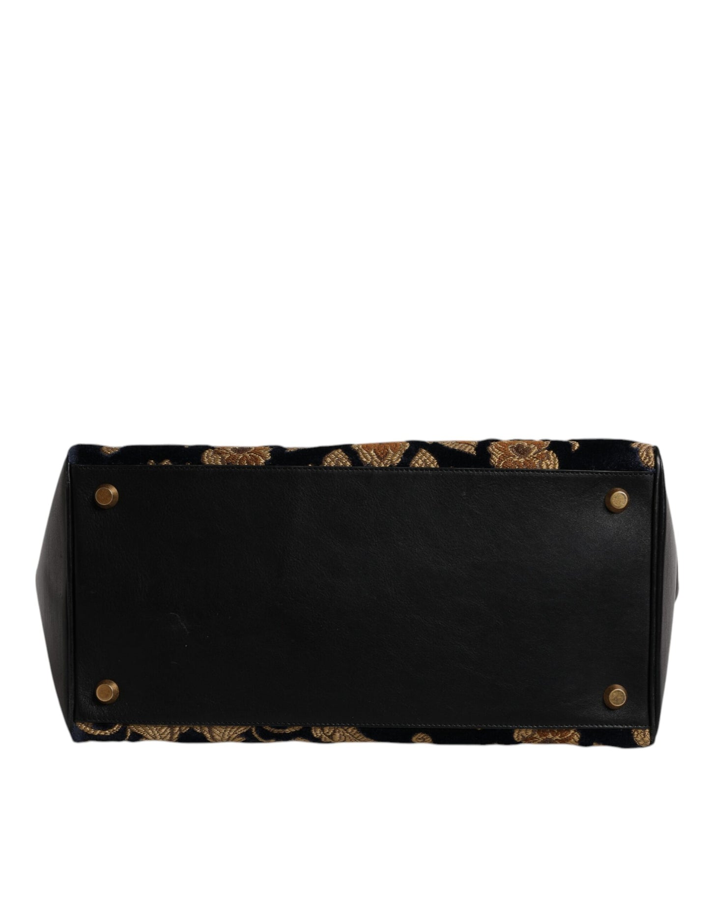 Dolce & Gabbana Schwarze Jacquard-Handtasche mit Blumenmuster Umhängetasche