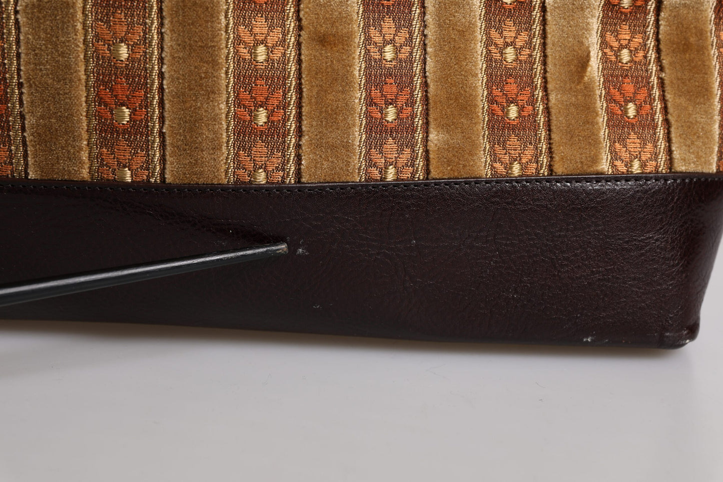 Dolce & Gabbana Beige Maroon Veloursleder Jacquard Reisetasche