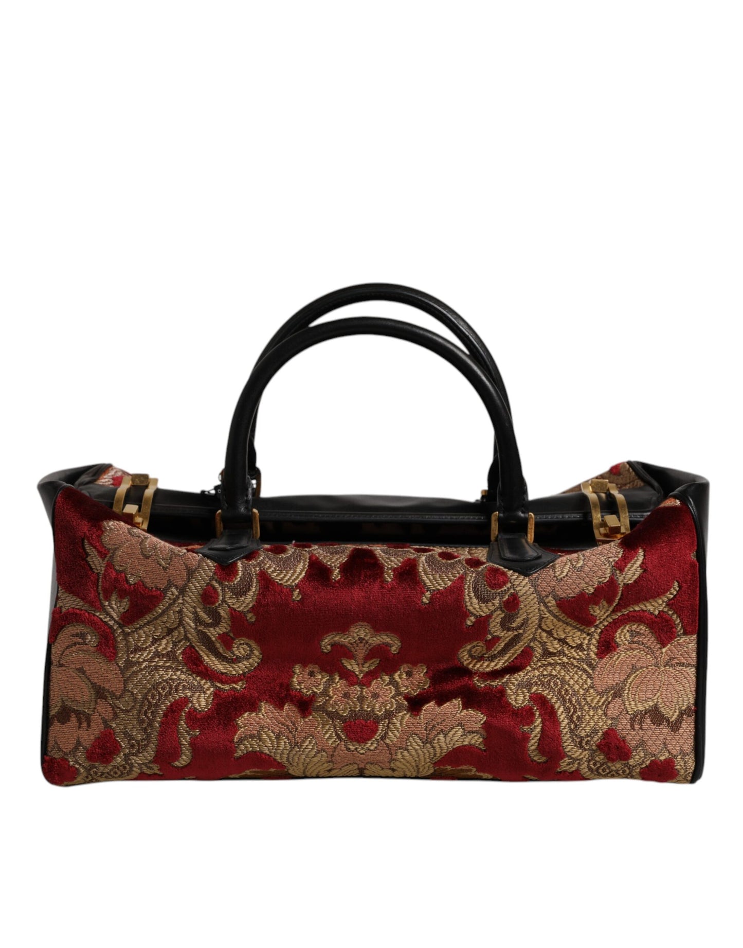 Dolce & Gabbana Multicolor Leder Brokat Samt Reisetasche Tote Bag