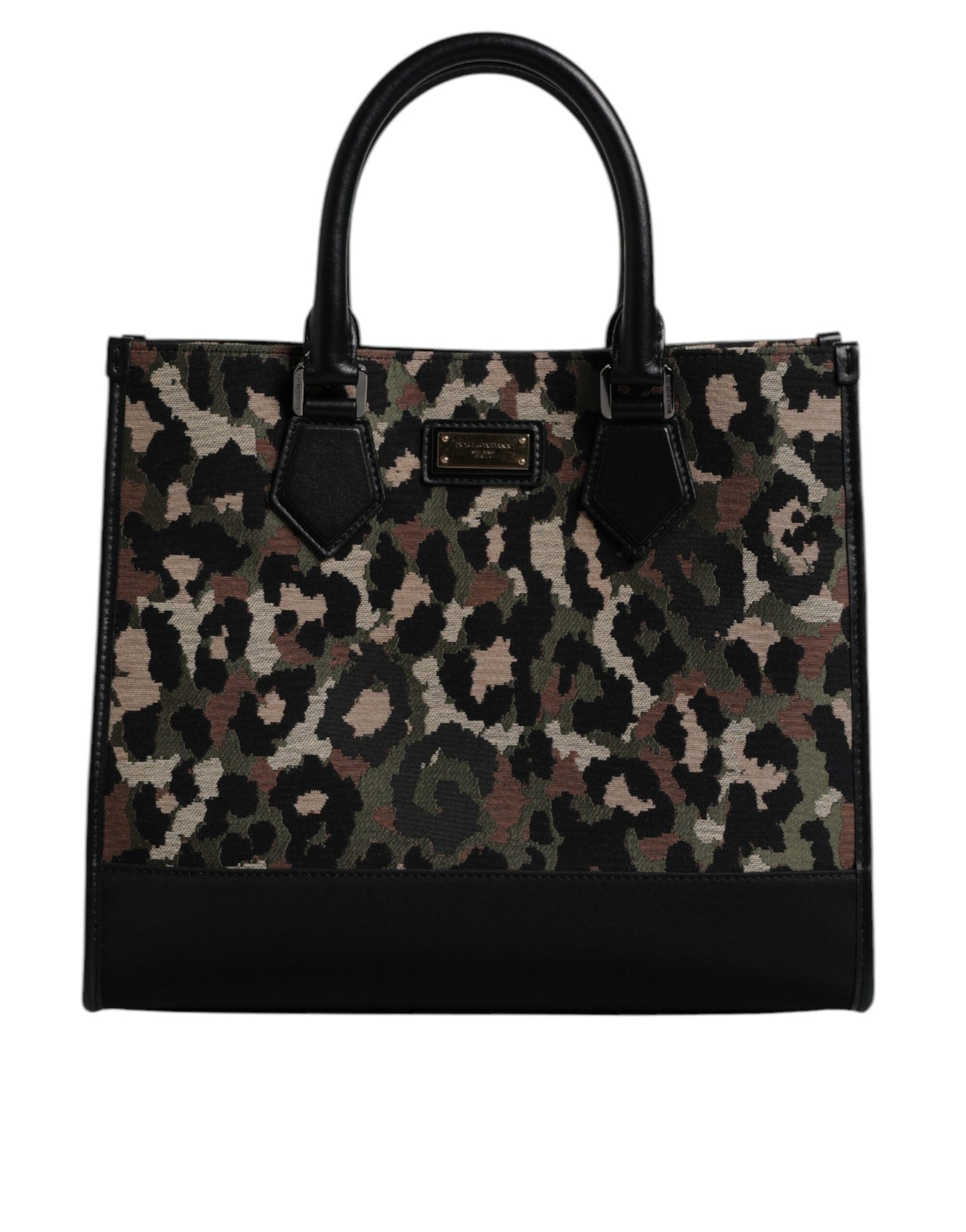 Dolce & Gabbana Multicolor Leopard Einkaufstasche Umhängetasche