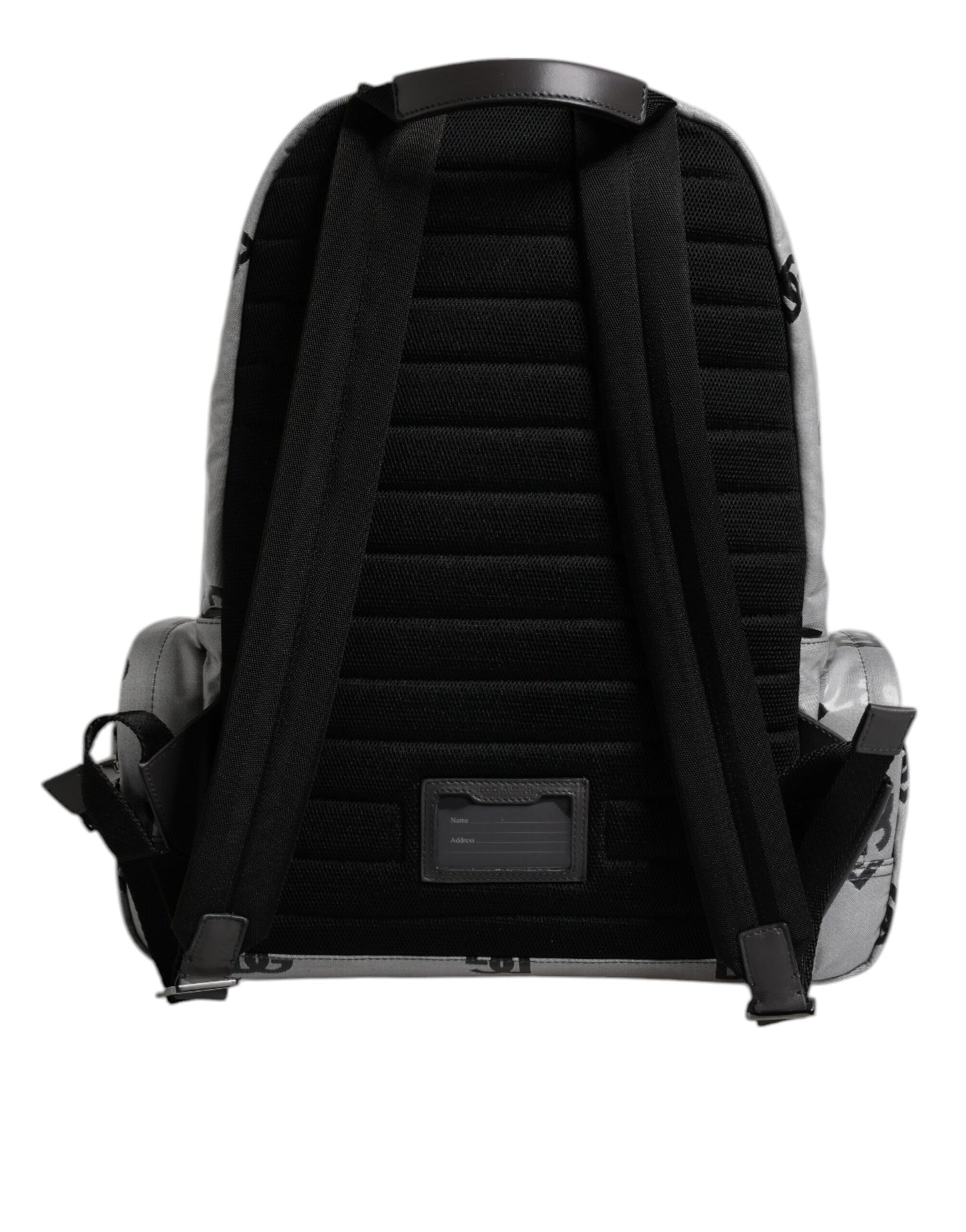 Dolce & Gabbana Polyester Grau Schwarz DG Logo Plaque Rucksack Tasche