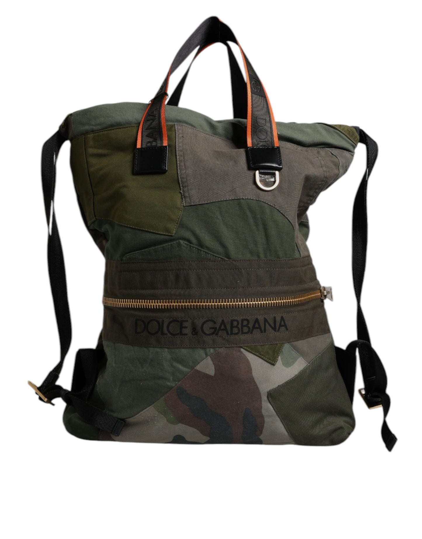 Dolce & Gabbana Militär Grün Patchwork Rucksack Rucksack Tasche