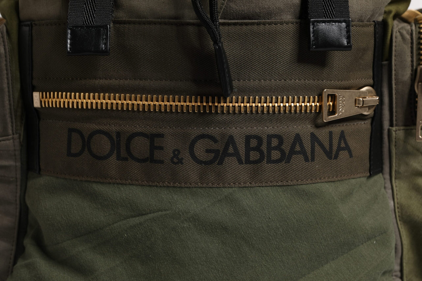Dolce & Gabbana Militärgrünes Patchwork-Reiserucksacktasche