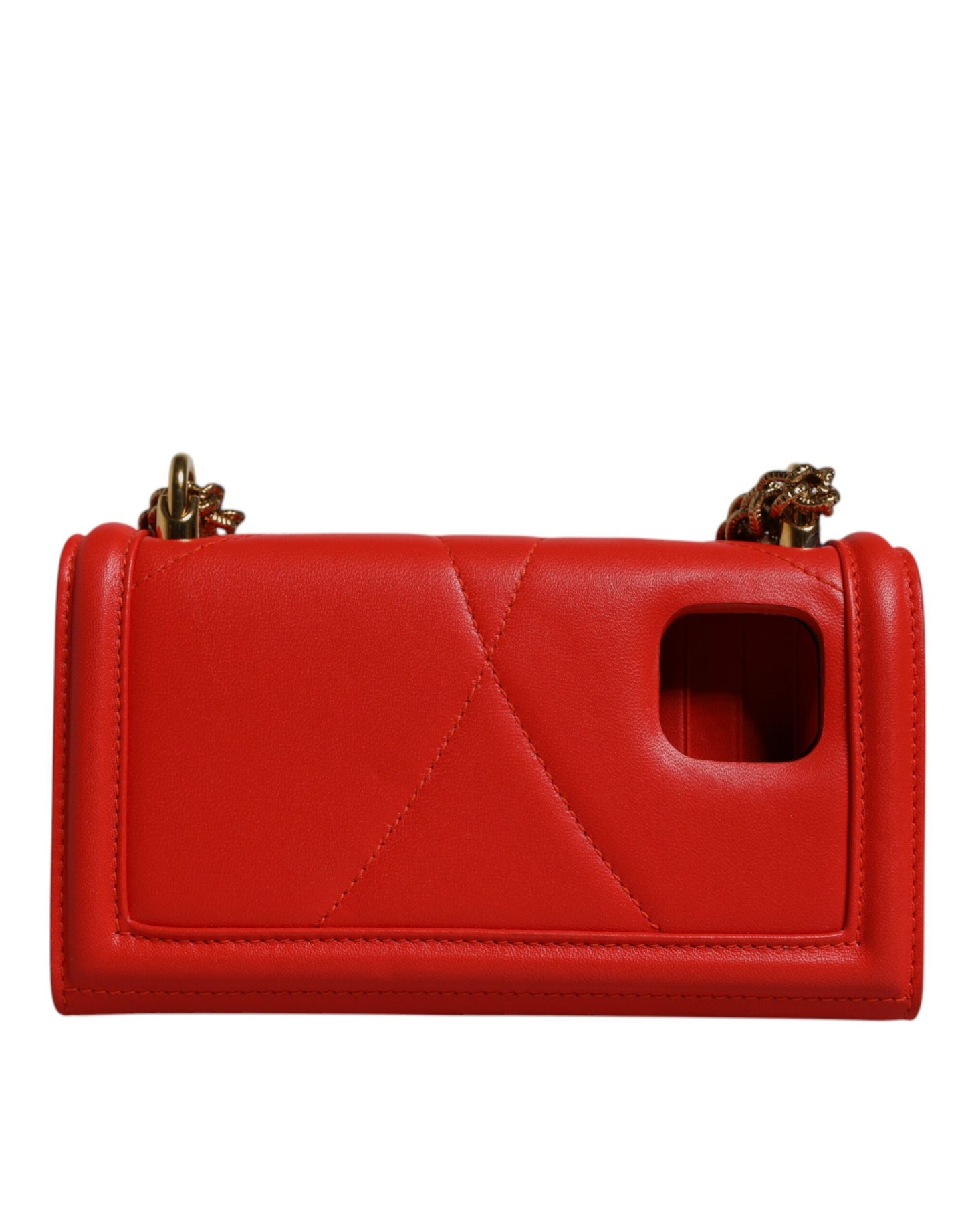 Dolce & Gabbana Rote gesteppte Devotion Crossbody Kette Telefon Hülle Tasche