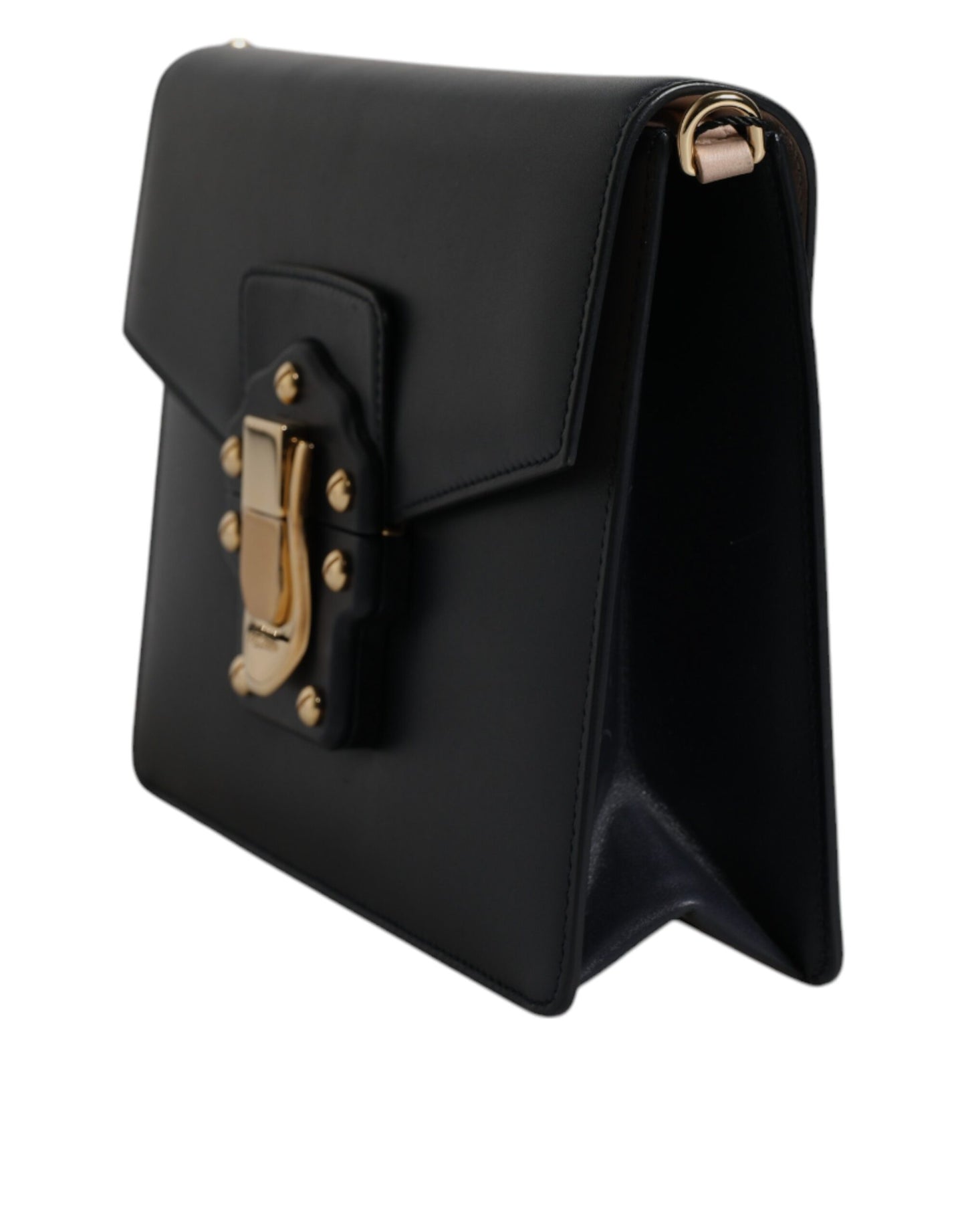 Dolce & Gabbana Schwarze Schulterriemen-Tasche aus Kalbsleder