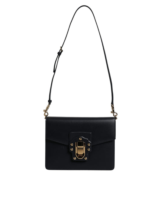 Dolce & Gabbana Schwarze Schulterriemen-Tasche aus Kalbsleder