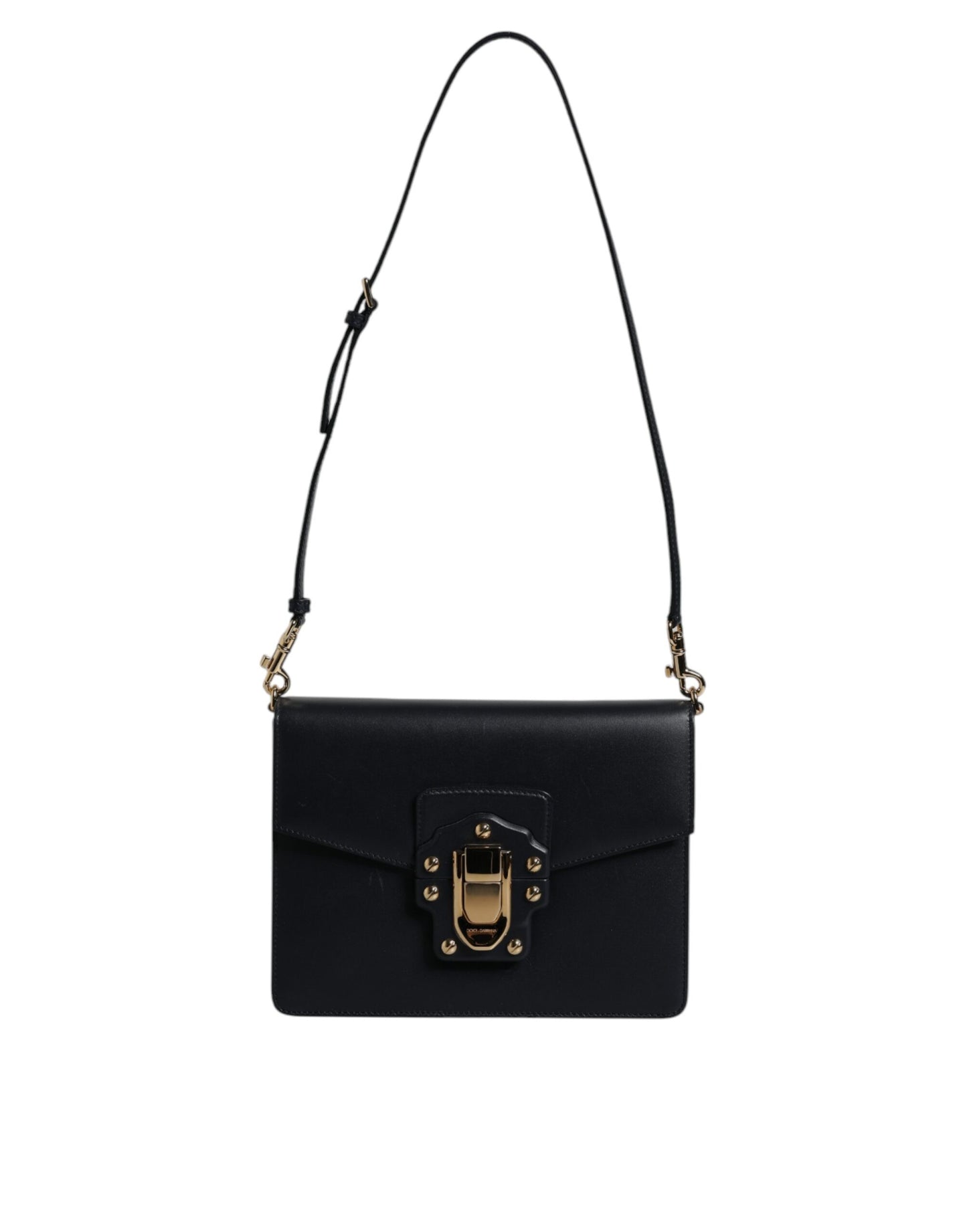 Dolce & Gabbana Schwarze Schulterriemen-Tasche aus Kalbsleder
