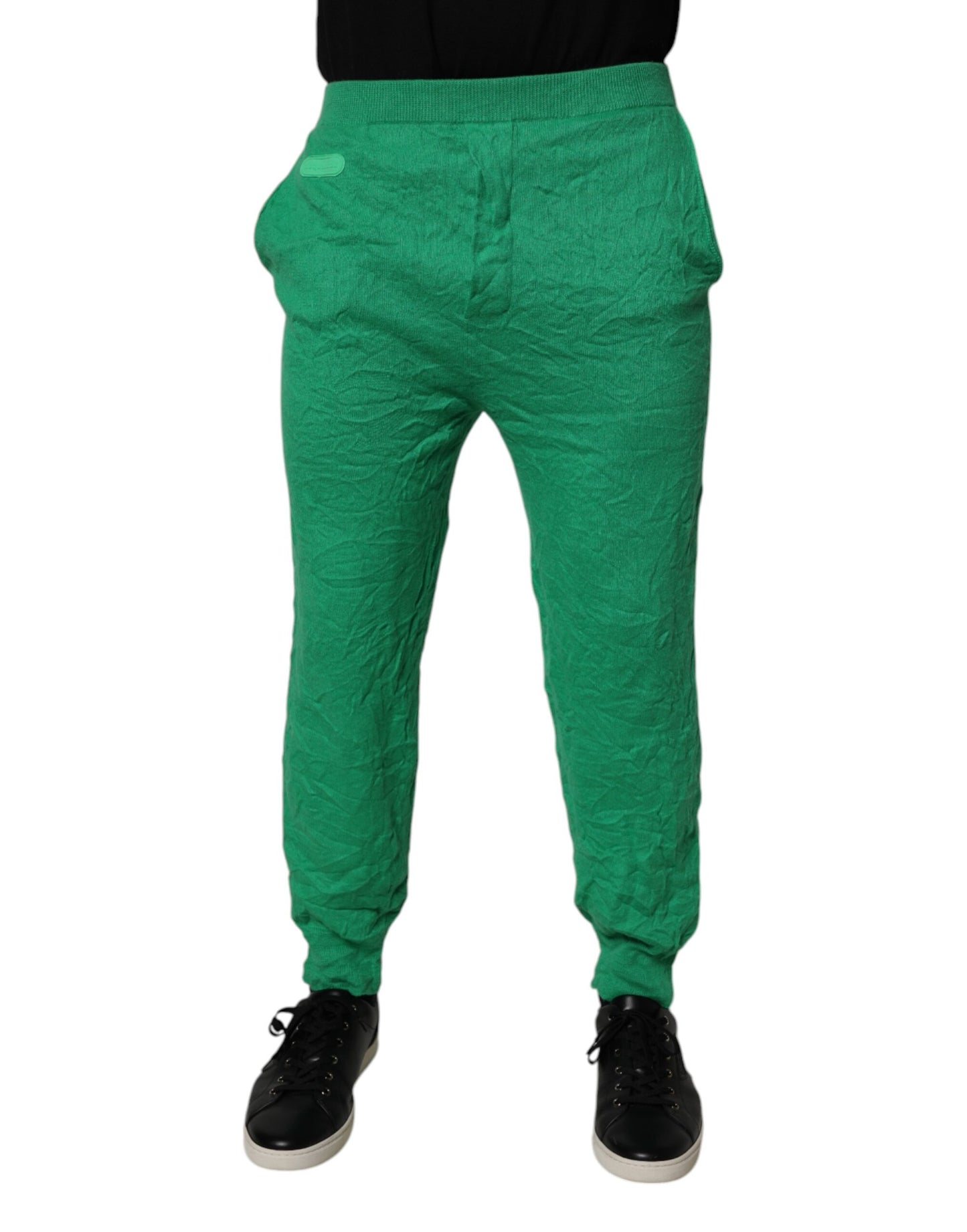 Dsquared² Grüne Baumwolle Elastische Taille Männer Freizeithosen