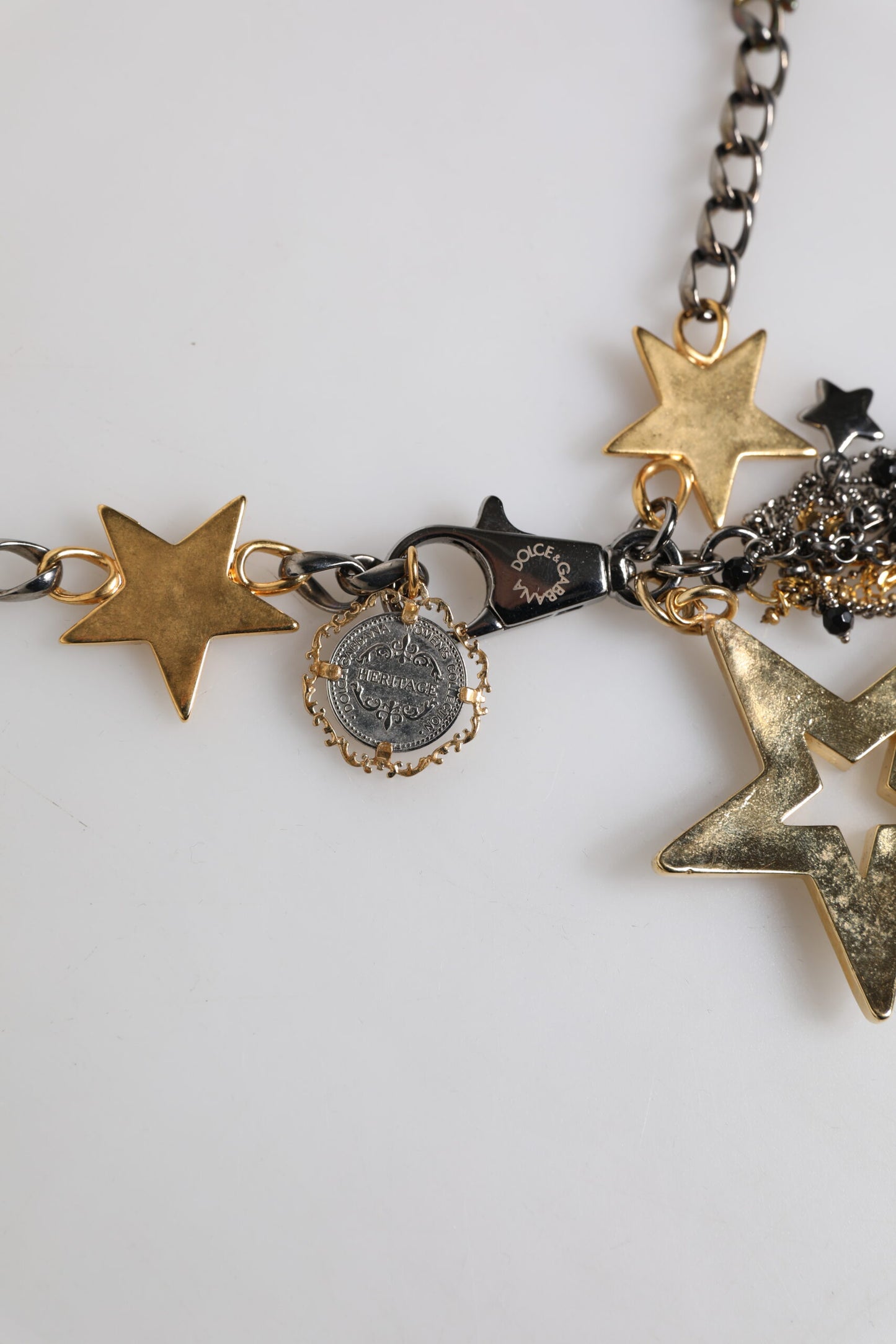 Dolce & Gabbana Silber Gold Messing verschönert Taille Kette Gürtel