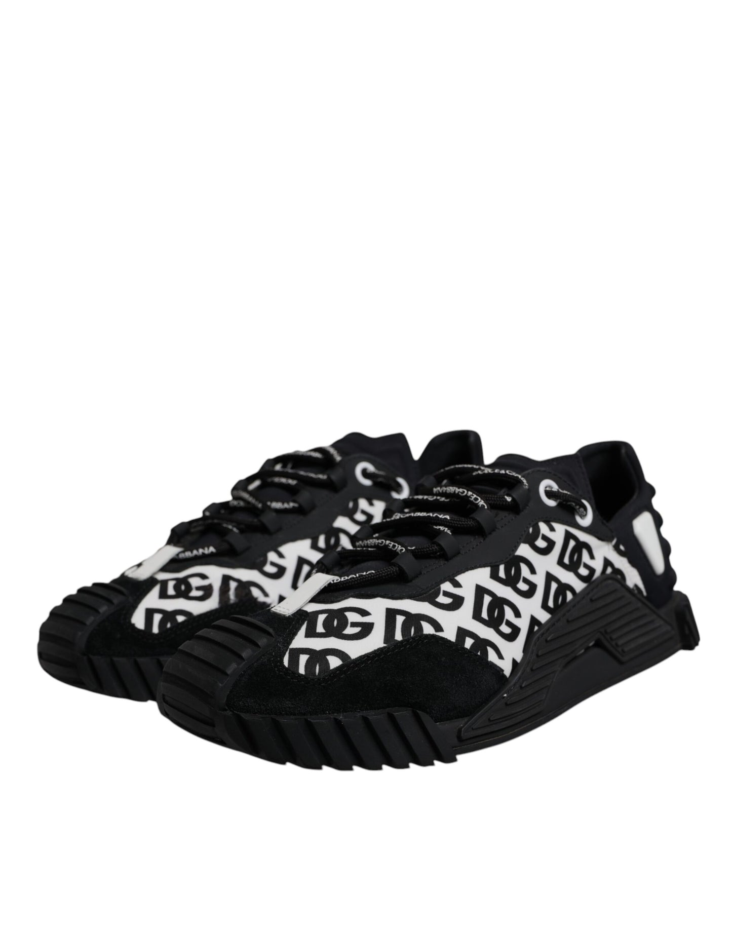 Dolce & Gabbana Schwarz Logo Lace Up Low Top NS1 Turnschuhe Schuhe