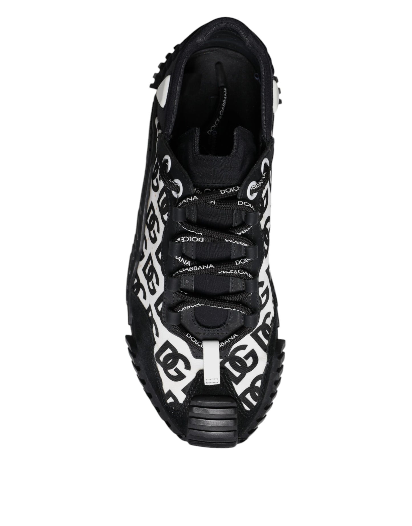 Dolce & Gabbana Schwarz Logo Lace Up Low Top NS1 Turnschuhe Schuhe