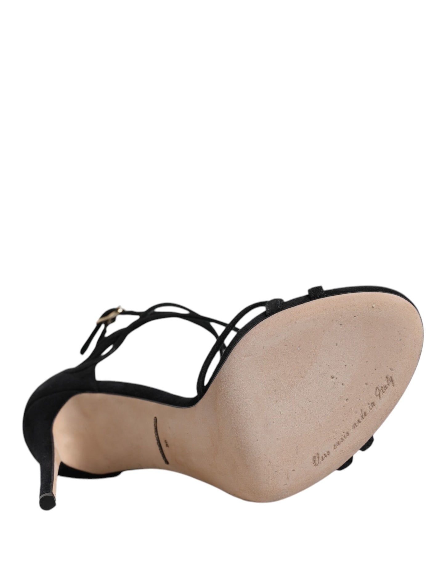 Dolce & Gabbana Schwarz Leder Stiletto Heels Sandalen Schuhe