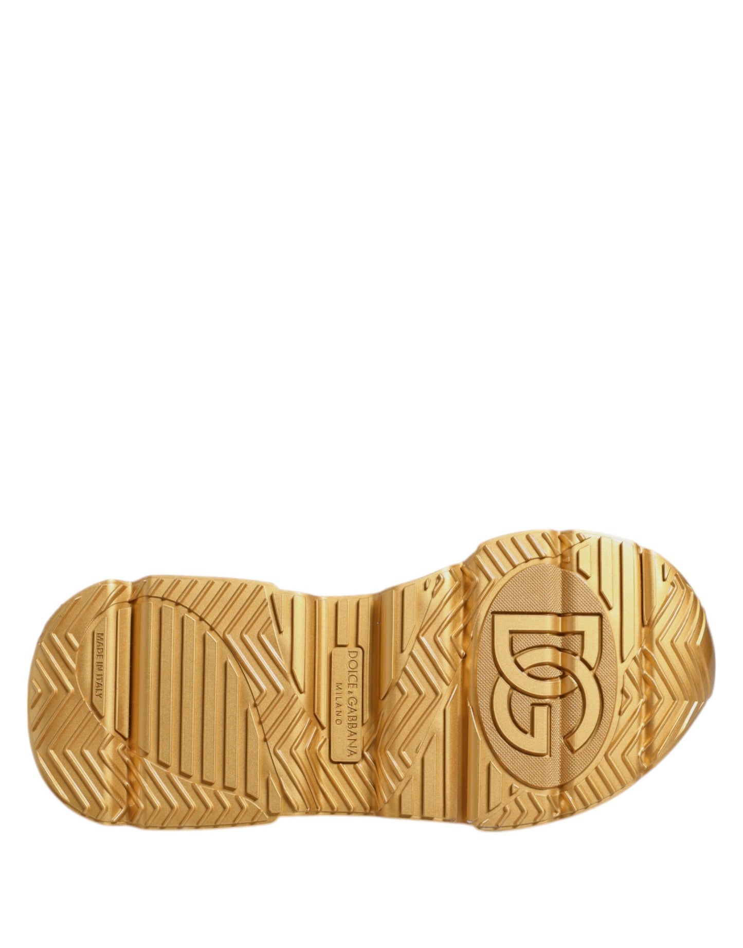 Dolce & Gabbana Weiß Gold Daymaster Low Top Turnschuhe Schuhe