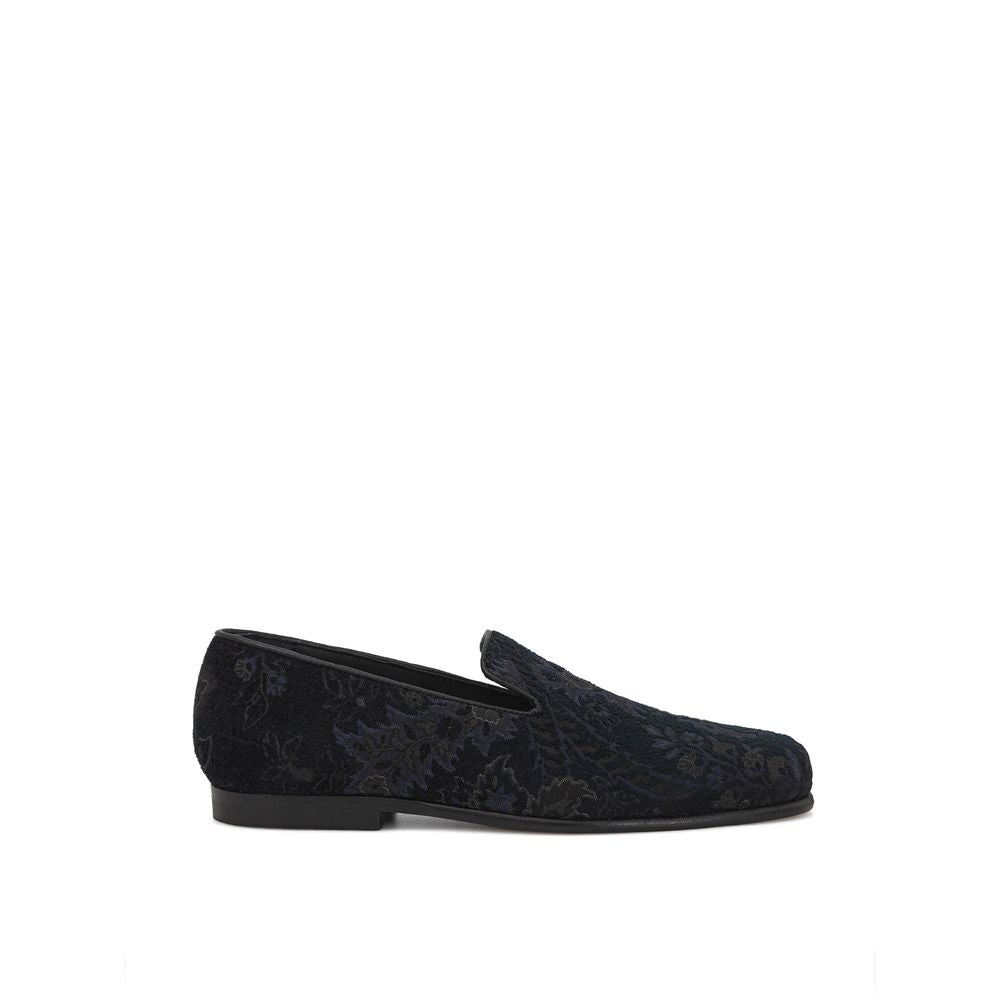 Etro Blaue Leder-Slipper