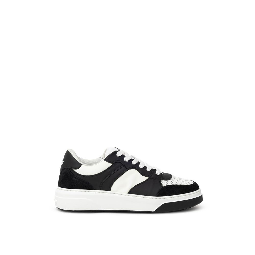 Dsquared² Schwarzer und weißer Leder-Sneaker