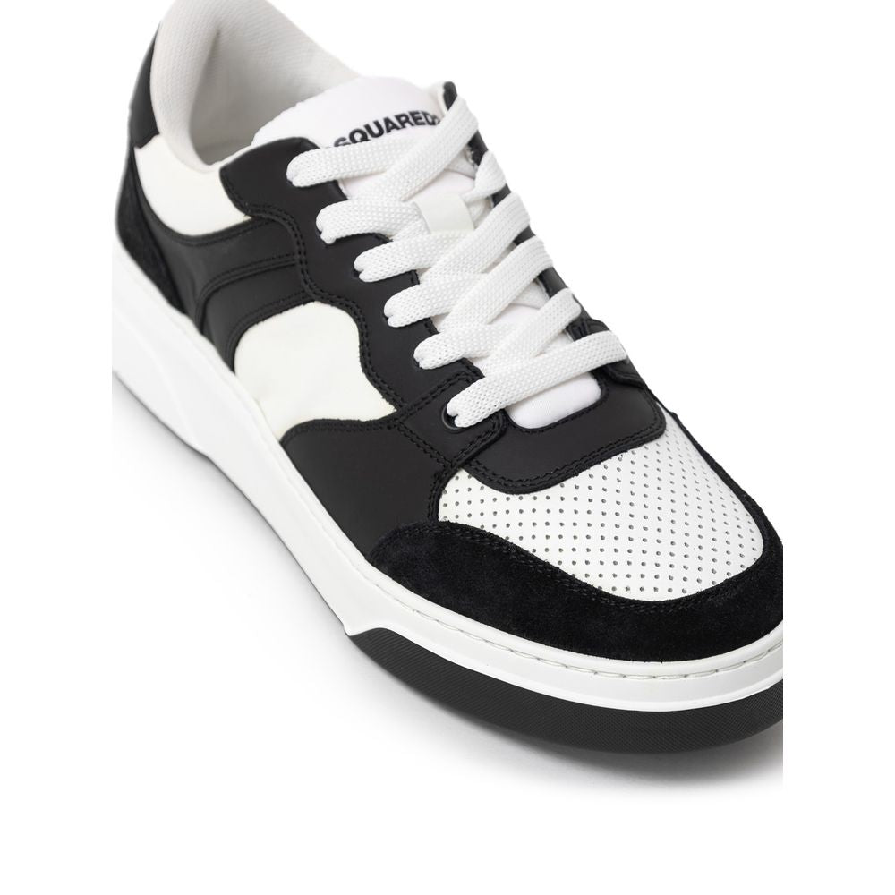 Dsquared² Schwarzer und weißer Leder-Sneaker